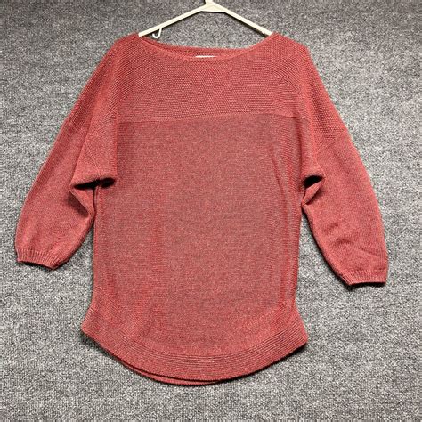 Croft Barrows Sweater Women S Large Wine Tight Knit Long Sleeve EBay