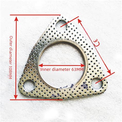 Modified Exhaust Pipe Interface Gasket Three Hole Flange Sealing Ring