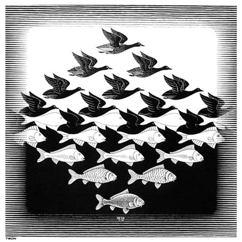 Gem Lde Reproduktionen Himmel Und Wasser Von Maurits Cornelis Escher