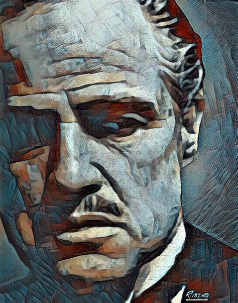 Godfather Marlon Brando Painting By Tony Rubino Pixels