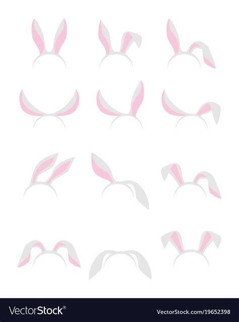 Easter cute bunny ears masks set Royalty Free Vector Image