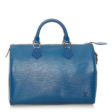 Speedy Louis Vuitton Schnell 30 Blau Leder Ref 544642 Joli Closet