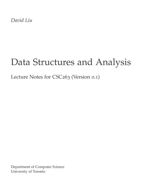 Lecture notes - David Liu Data Structures and Analysis Lecture Notes ...