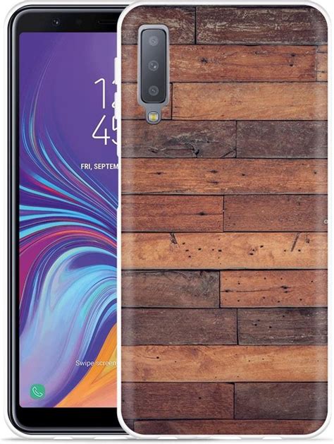 Galaxy A7 2018 Hoesje Houten Planken Designed By Cazy Bol