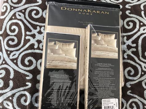 Donna Karan Vapor Gold F Queen Duvet Cover Standard Shams Flat Sheet