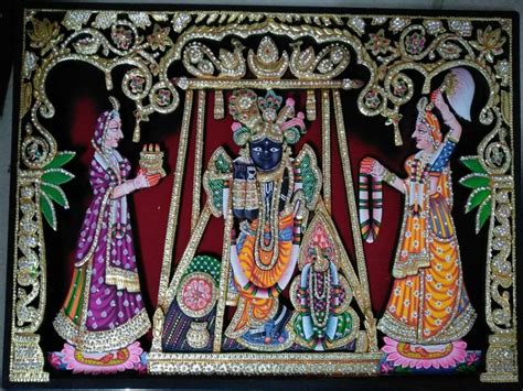 Banke Bihari Tanjore Wall Art Painting With Frame