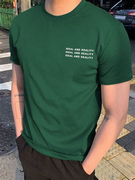 Homens Gráfico De Slogan Camiseta Em 2024 Roupas Masculinas Camiseta