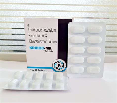 Kridoc Mr Diclofenac Potassium Paracetamol Chlorozone Tablets At Rs