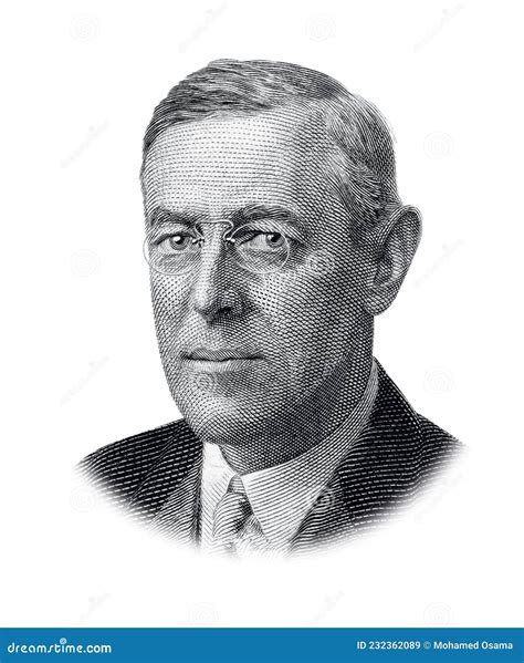 portrait  usa president thomas woodrow wilson stock illustration
