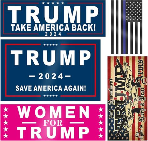 Qsum 10pcs Trump 2024 Sticker Trump Bumper Stickers 2024