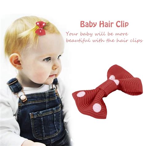 Colorful Lovely Mini Sweet Baby Girls Bowknot Wrapped Safety Hair Clips ...