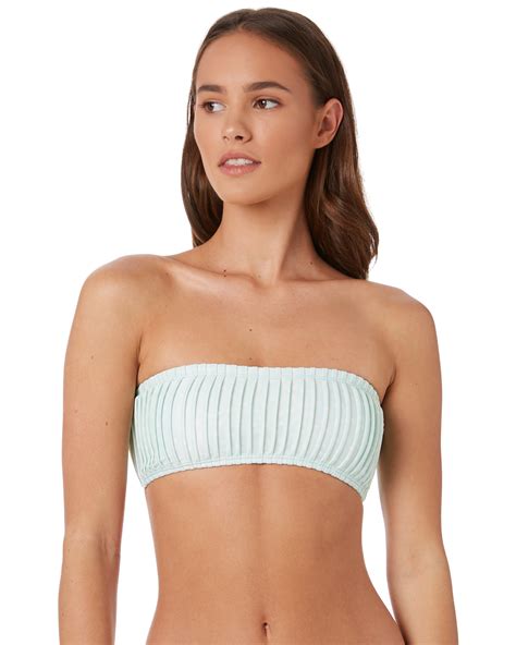 Peony Swimwear Mint Pintucked Bandeau Mint Surfstitch