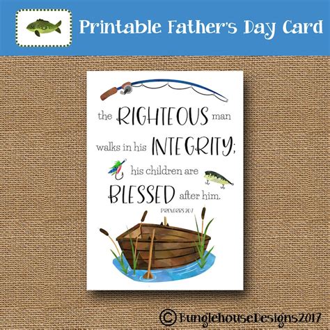 Printable Fathers Day Card Christian Father Scripture Etsy