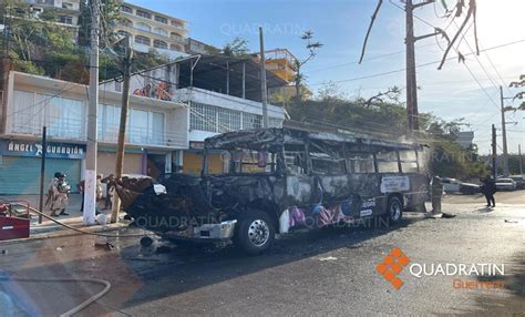 Incendian Un Cami N Urbano En Avenida De Acapulco