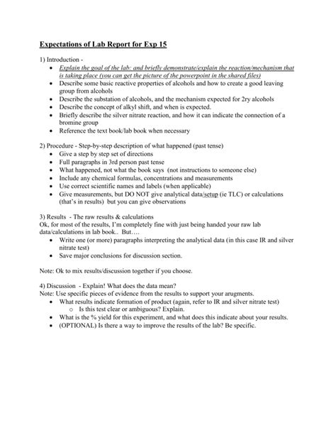 How To Write Organic Chemistry Lab Reports