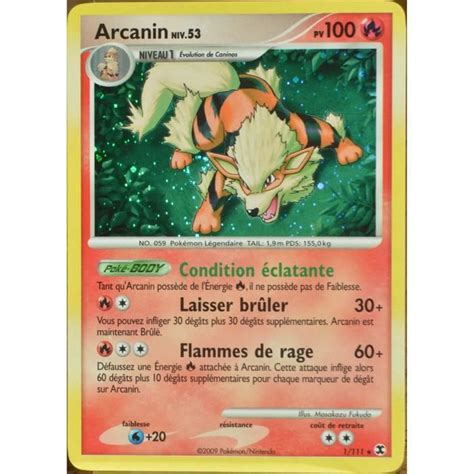 Carte Pok Mon Arcanin Pv Pl Platine Rivaux Mergeants