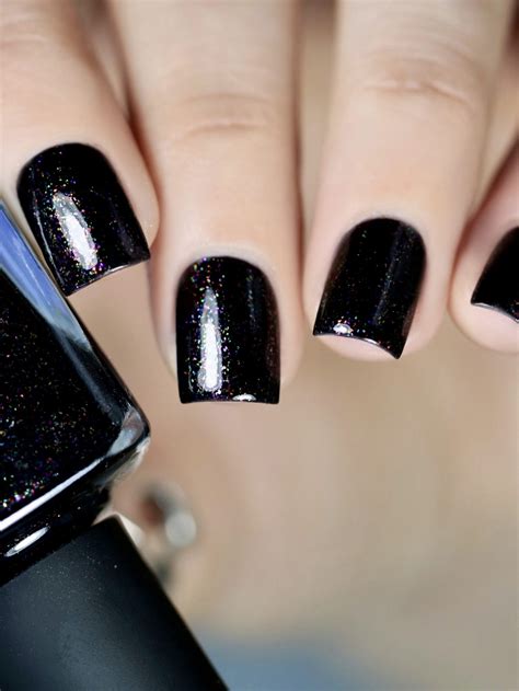 Cursed Festive Black Shimmer Nail Polish By Ilnp