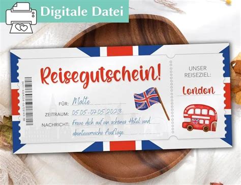 Reisegutschein London Gutschein Reise Personalisierter Gutschein