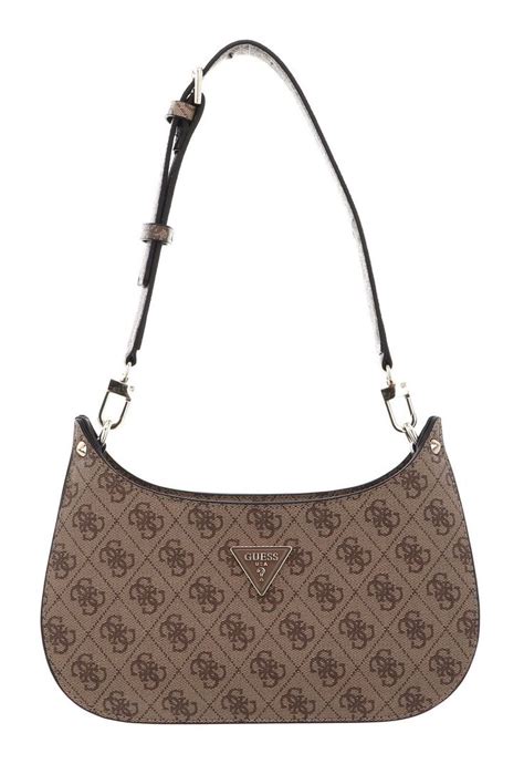 GUESS Meridian Mini Top Zip Shoulder Bag Schultertasche Latte Logo