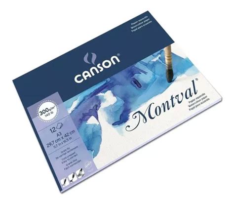 Bloco De Papel Canson Aquarela Montval 300 G m² A3 12 Fls