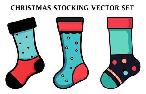 Premium Vector Christmas Stocking Clipart Bundle Stocking Vector