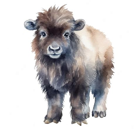 Premium Vector | A watercolor painting of a buffalo.