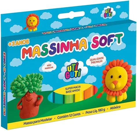 Massa De Modelar Soft Utiguti 12 Cores 180 G