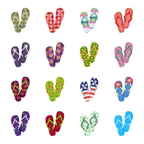 Premium Vector Flip Flop Cartoon Set Icon Beach Flipflop Isolated