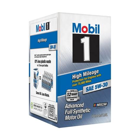 Mobil 1 High Mileage Full Synthetic Motor Oil 5w 30 12 Qt