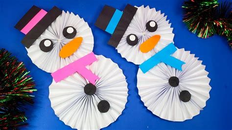 How To Make A Paper Snowman Diy Paper Snowman Craft Youtube