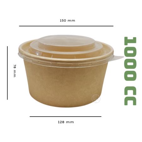 Bowl Kraft Ml Con Tapa Pp Unids