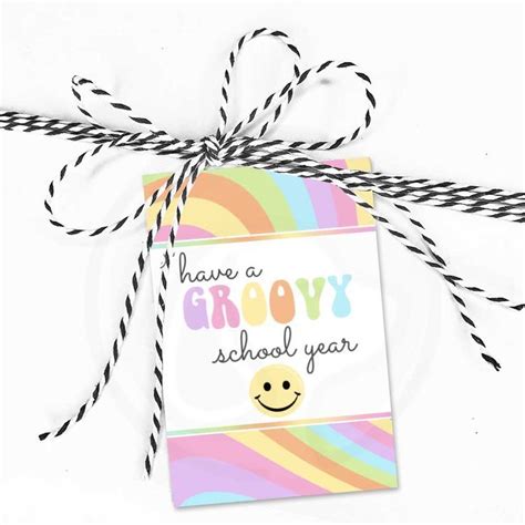 Printable Groovy Back To School T Tags Back To School Smiley Face