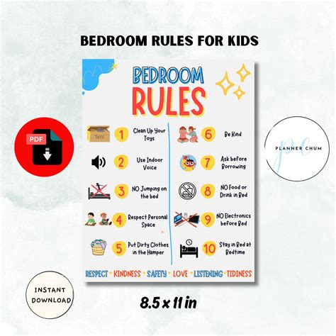 Kids Room Rules, Bedroom Room Rules, Summer Rules for Kids, Popular Printables, Safety Sign ...