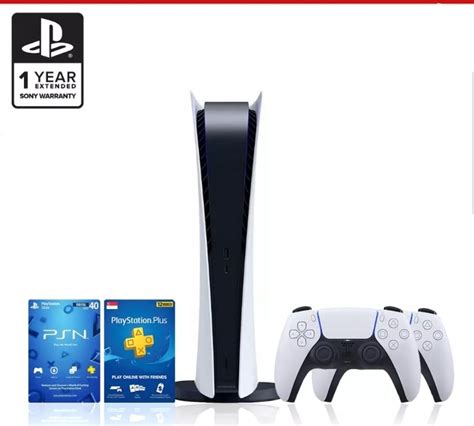 Sony Playstation 5 Digital + DualSense + PSN credits (PS5), Video ...