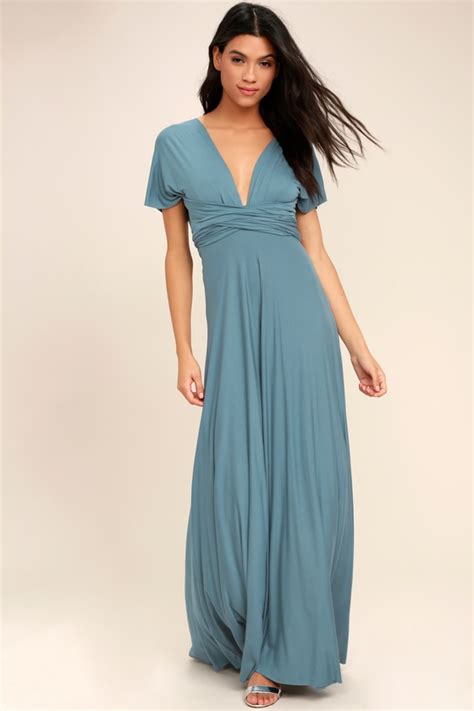 Awesome Slate Blue Dress Maxi Dress Wrap Dress