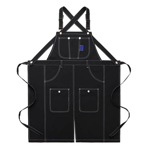 Chef Apron Canvas Cross Back Adjustable Apron For Men Women Work Apron