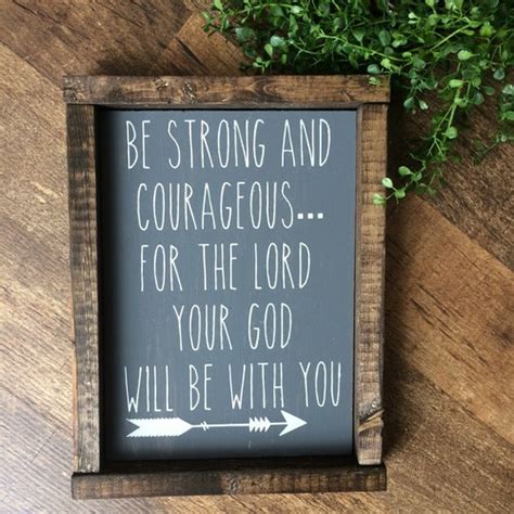 Be Brave Be Strong And Courageous Sign Joshua 1 9 Wood Etsy