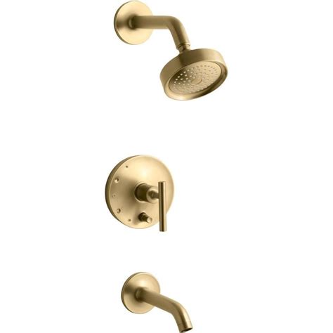 KOHLER Purist Vibrant Moderne Brushed Gold 1 Handle Bathtub And Shower