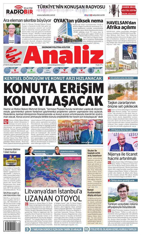 Analiz Gazetesi Analiz Manşet Oku Haberler 27 Mayıs 2024