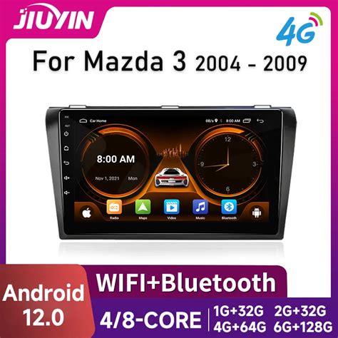 JIUYIN Android 12 Carplay For Mazda 3 2004 2005 2006 2007 2008 2009 Car