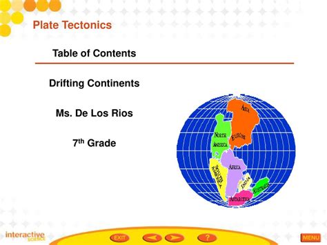 Plate Tectonics Table Of Contents Drifting Continents Ms De Los Rios