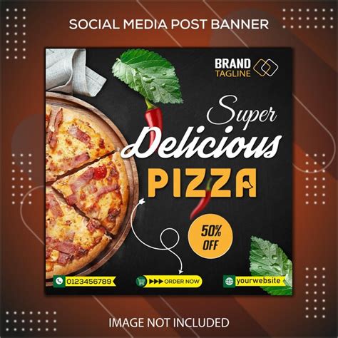 K Stliche Pizza Social Media Post Vorlage Premium Vektor