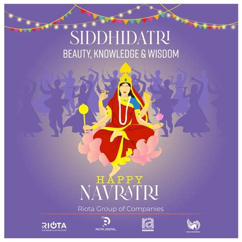 the happy navrati festival poster for siddhda art's beauty knowledge and wisdom