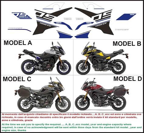 Kit Adesivi Decal Stikers YAMAHA TRACER MT 09 FJ 09 RACE Ability To