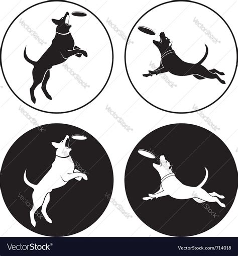 Dog-frisbee Royalty Free Vector Image - VectorStock