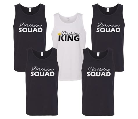 Mens Tank Top Birthday Squad Shirts 2 Bday King T Shirts T For Him Funny Party Men