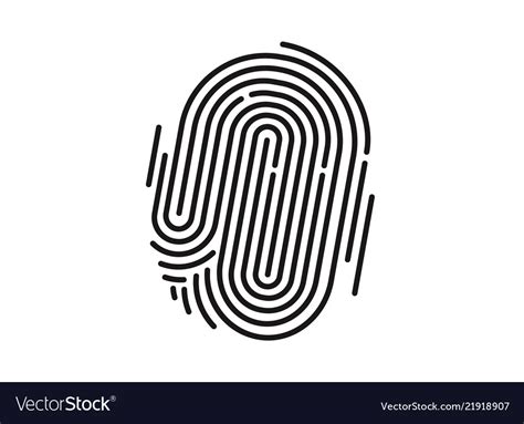 Black Isolated Fingerprint On White Background Vector Image