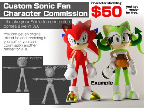 $50 Custom 3D Sonic Fan Characters Commission [FULL] by SMPTHEHEDGEHOG