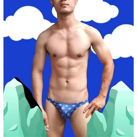 ลายNAVY สนำเงน กางเกงในชาย Sexy Bikini Shopee Thailand