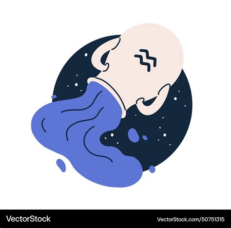 Aquarius Astrological Zodiac Sign Water In Pot Vector Image